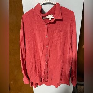 Jessica Simpson Coral Button-Up Blouse